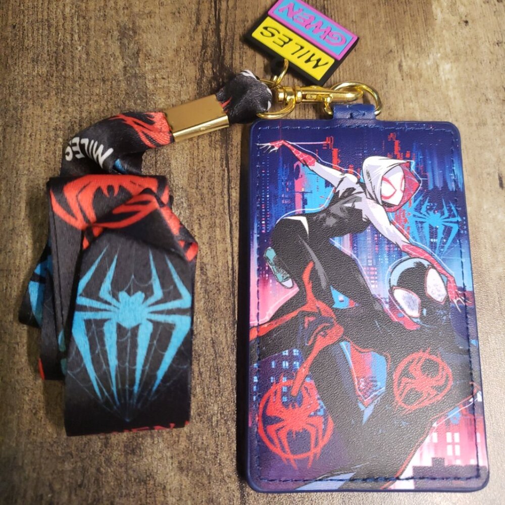 Loungefly Marvel Spiderverse Miles & Gwen Lanyard With Cardholder